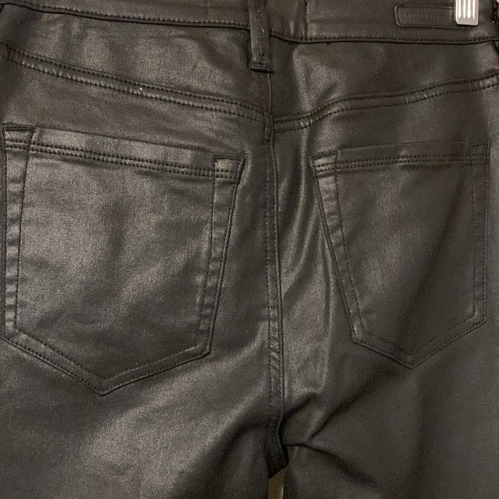 Sanctuary high waisted coated, black skinny jeans, size 26 - Picture 3 of 7